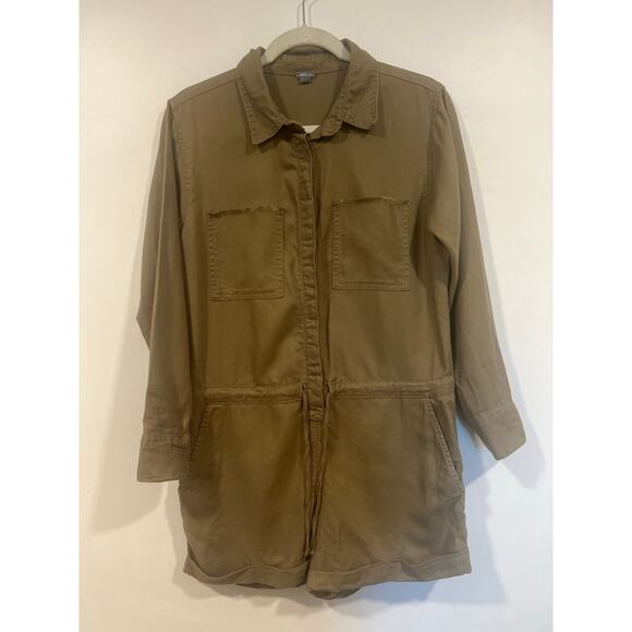 Aeri Minimalist Olive Green Utility Romper Cotton Small - Picture 3 of 8